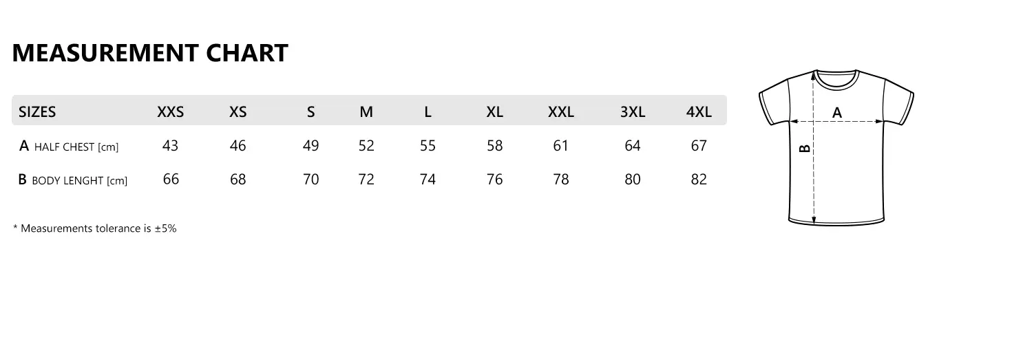 Organic-T Tabela Veličina