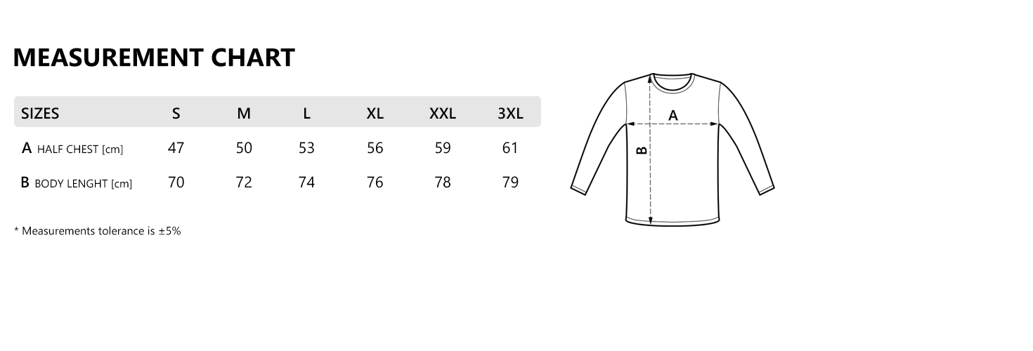 MAJOR Majica Tabela Veličina